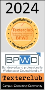 Texter-Siegel zertifizierte Werbetexterin